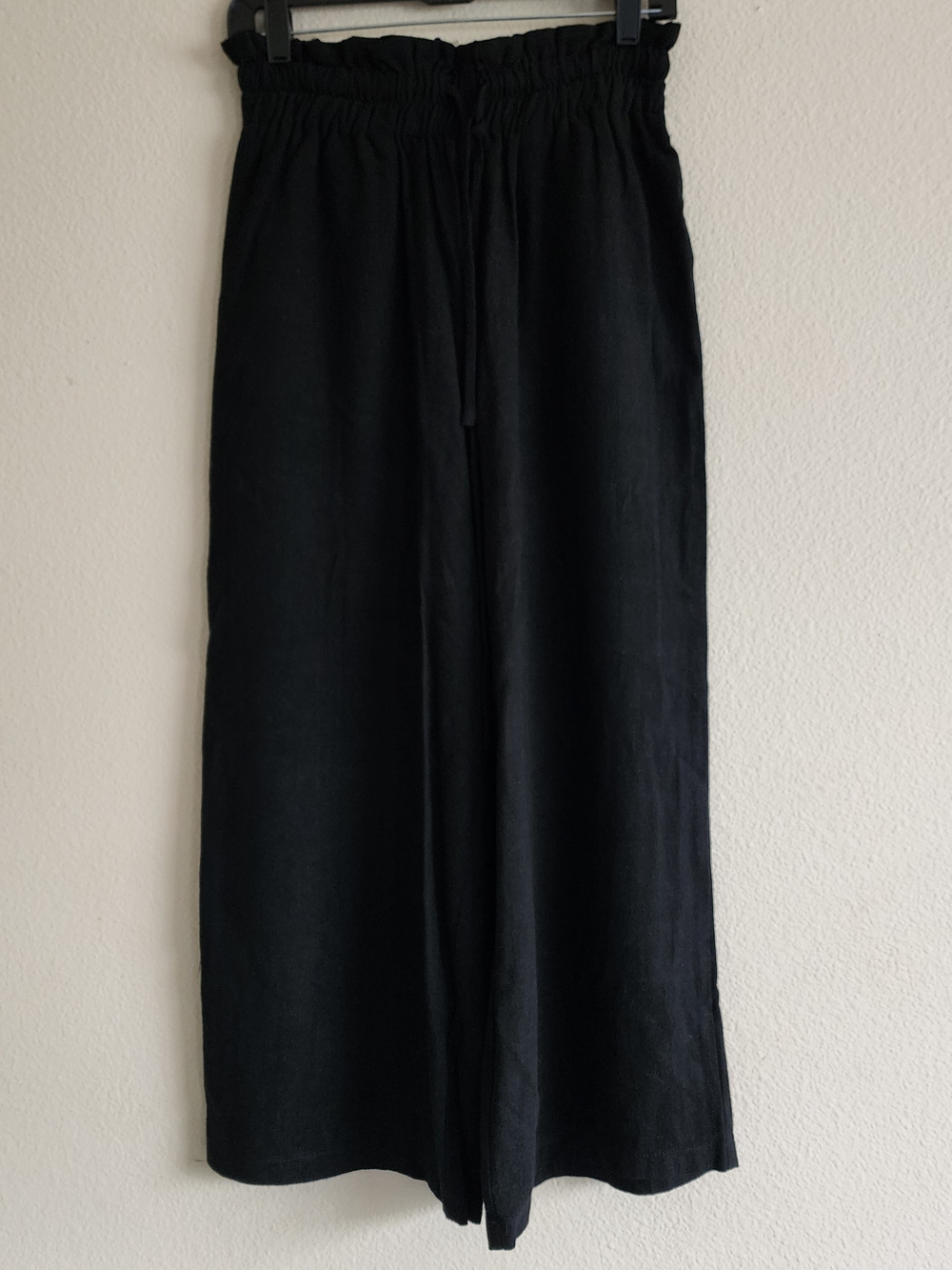 Petal + Pup Black Linen Blend Wide Leg Paperbag Waist Pants US 6